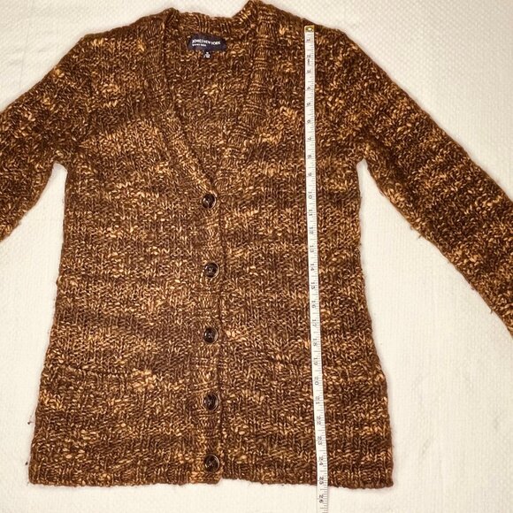 Jones New York Brown Marled Button-Front Cardigan Sweater (Medium) - Picture 9 of 11